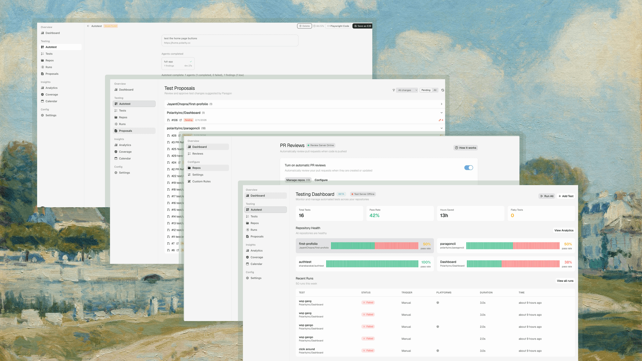 Paragon Testing Dashboard